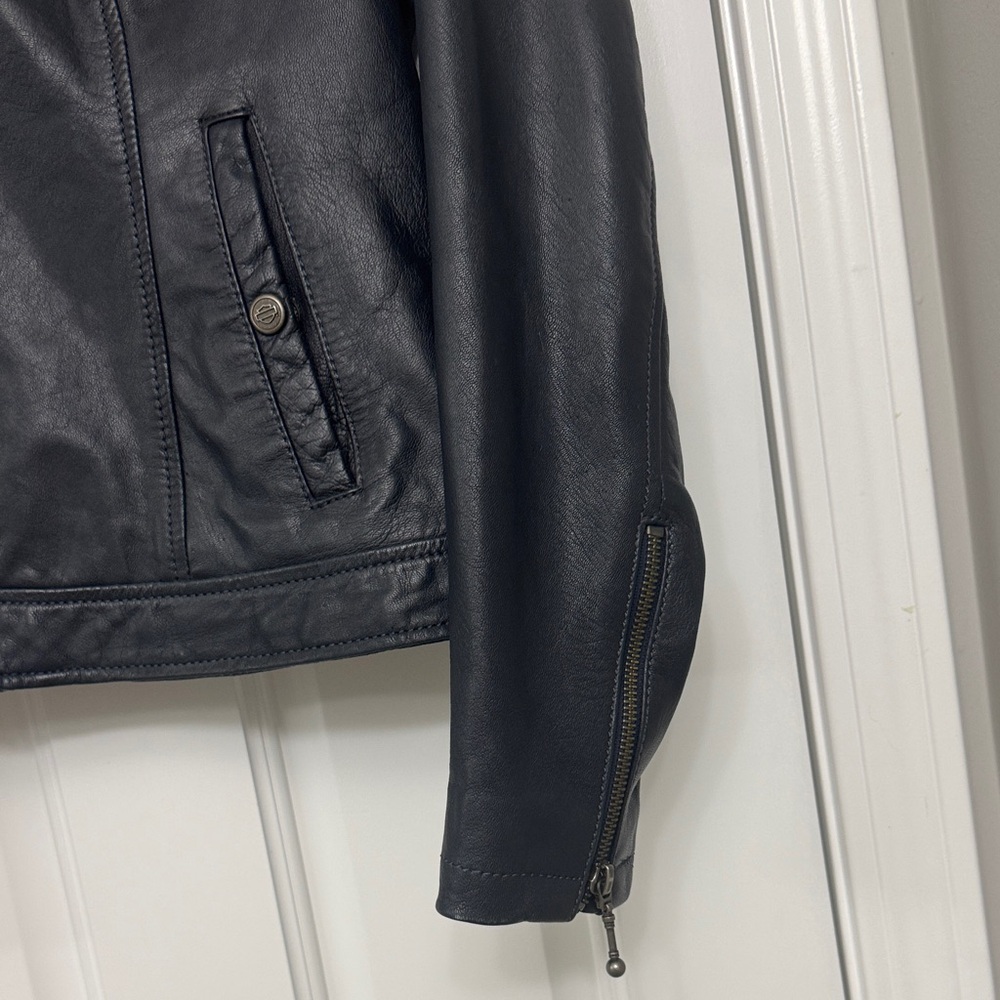 Harley-Davidson Midnight Black Leather Jacket - Picture 7 of 7